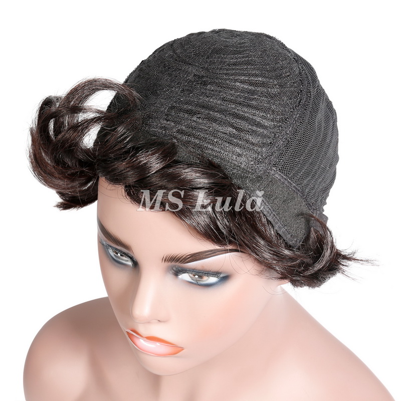 Natural Color Pixie Cut Human Hair Wig Machine-made Wig for Women - 图片 13